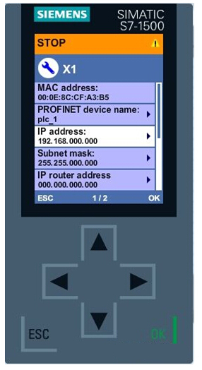 如何通過(guò)顯示面板修改自動(dòng)化系統(tǒng)S7-1500的IP地址