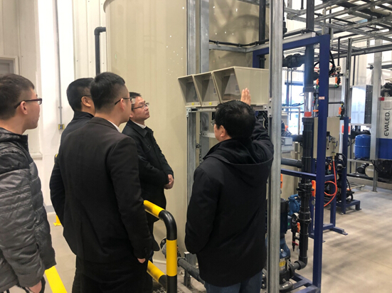 中廣核領(lǐng)導(dǎo)參觀依斯倍工業(yè)廢水處理工程現(xiàn)場